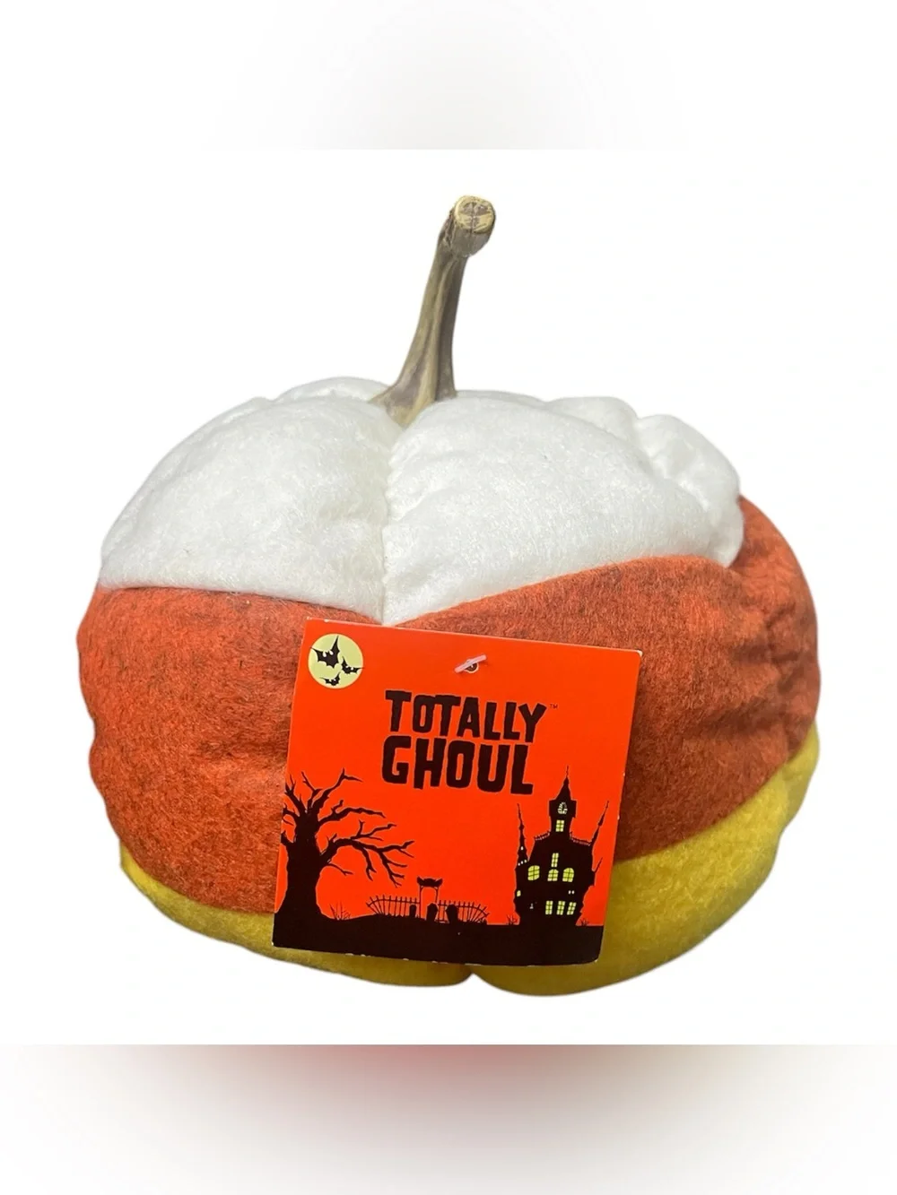 🎃 Totally Ghoul Candy Corn Pumpkin Plush Halloween Decor Set of 2 NWT